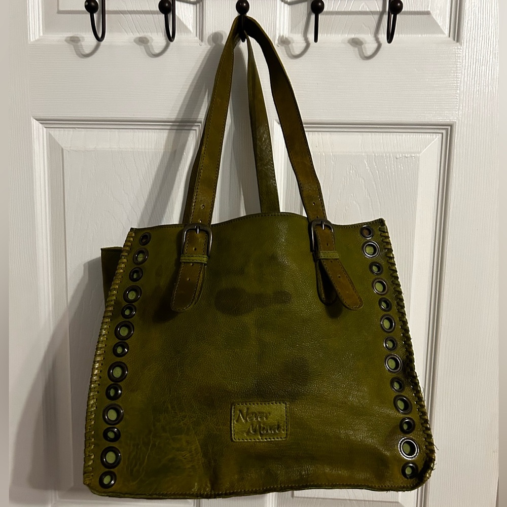 Never Mind Handmade Vintage Cowhide Leather Purse